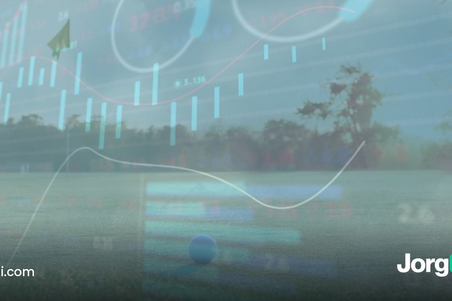 Stock chart overlaid on a landscape at dawn, cover for the lump sum versus dollar-cost averaging study