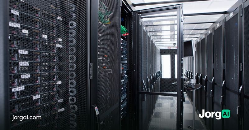 Aisle of server racks in a data center, cover for the Super Micro preliminary results study