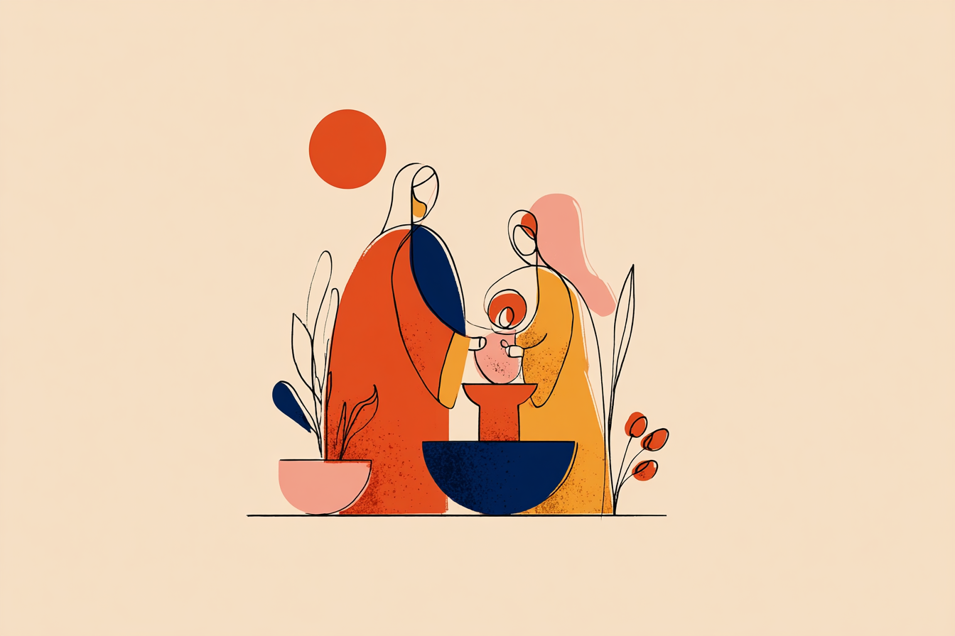 Baptism celebration illustration