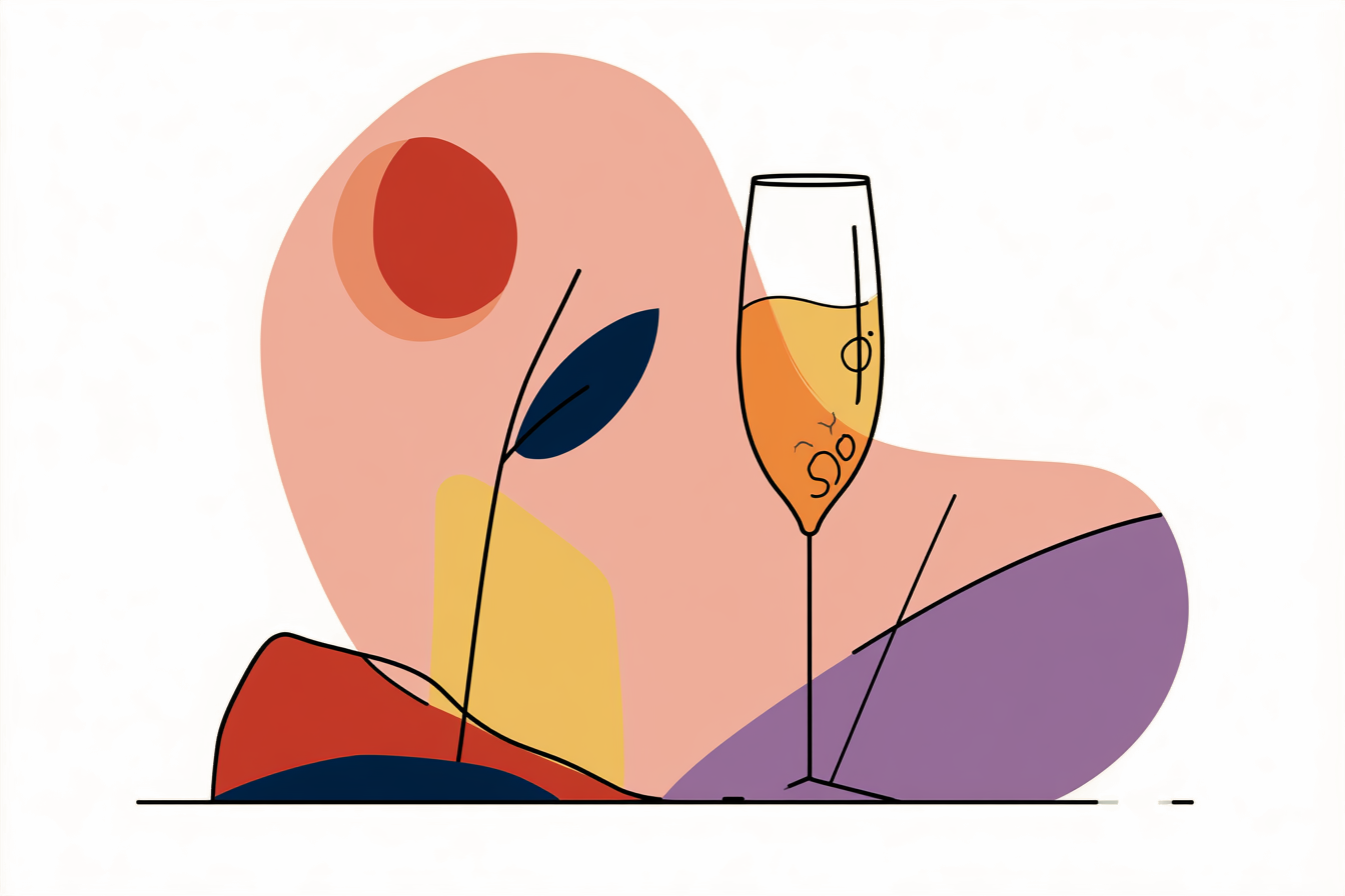 Champagneglas som illustration til planlægning af lanceringsfest