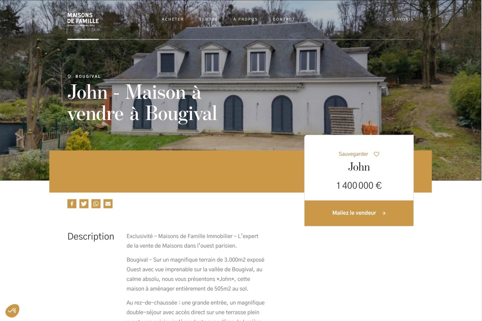 Fiche bien · Maison à Bougival