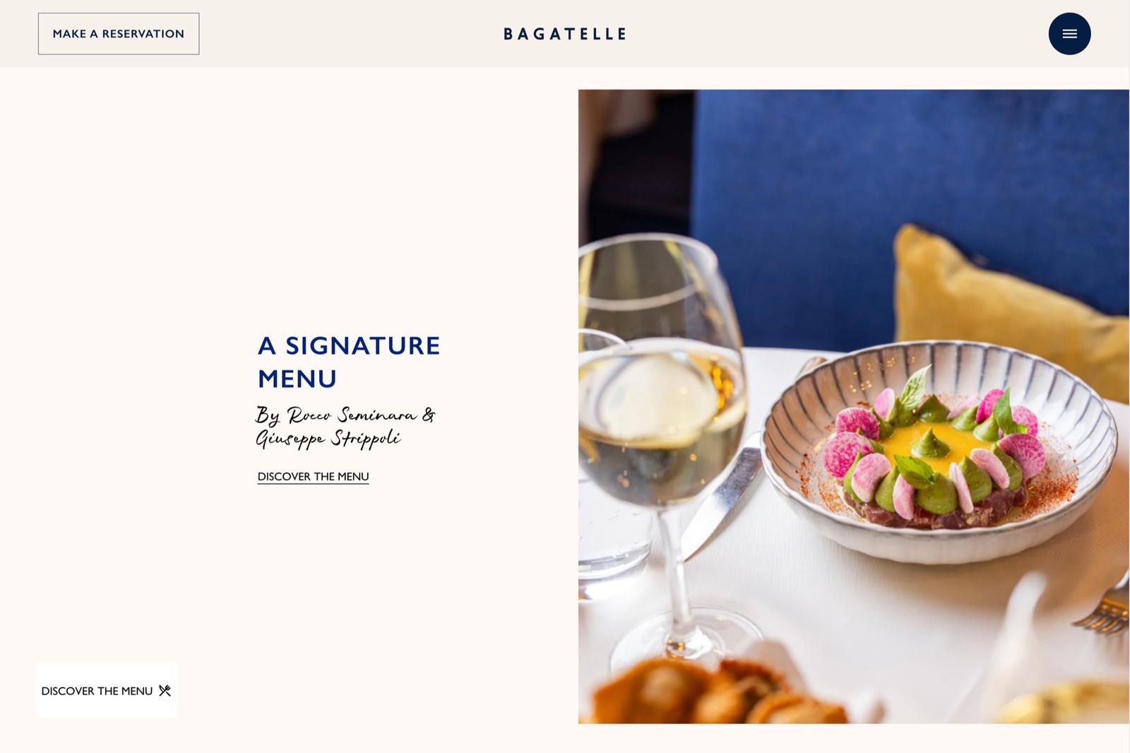 Menu signature · Plats