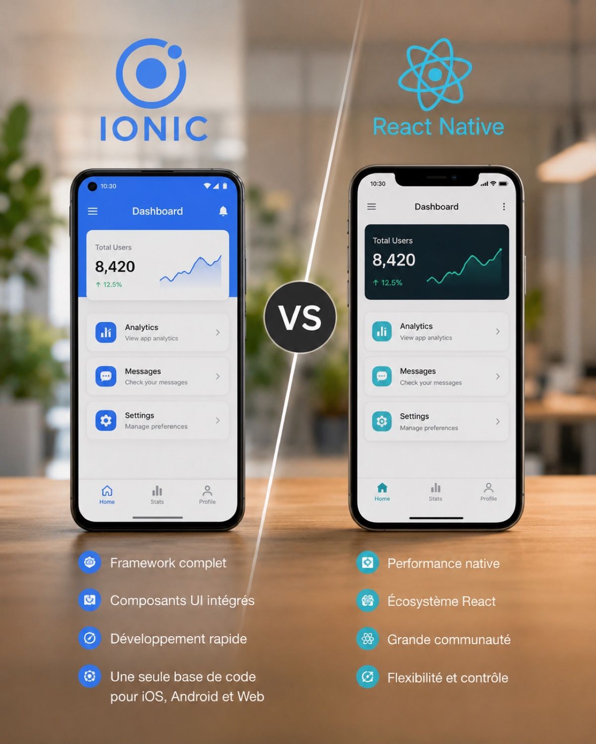 Ionic vs React Native : comparatif 2026 · Digitz