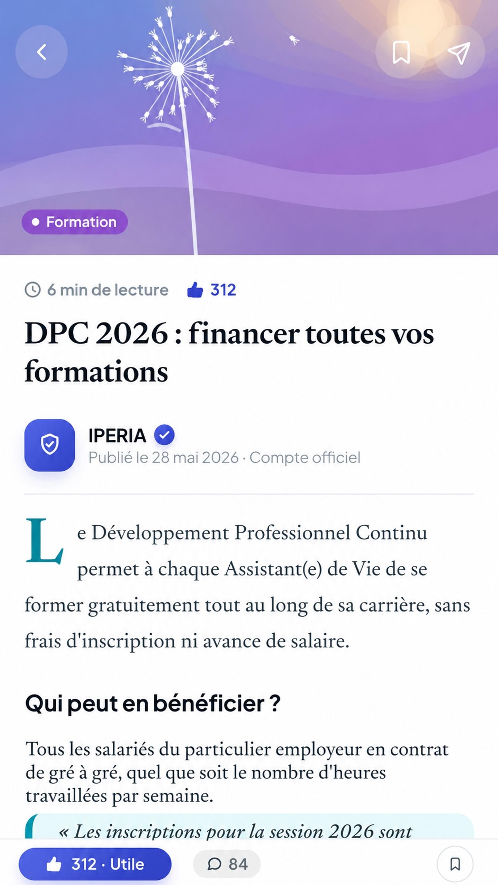 Article · Formation et financement