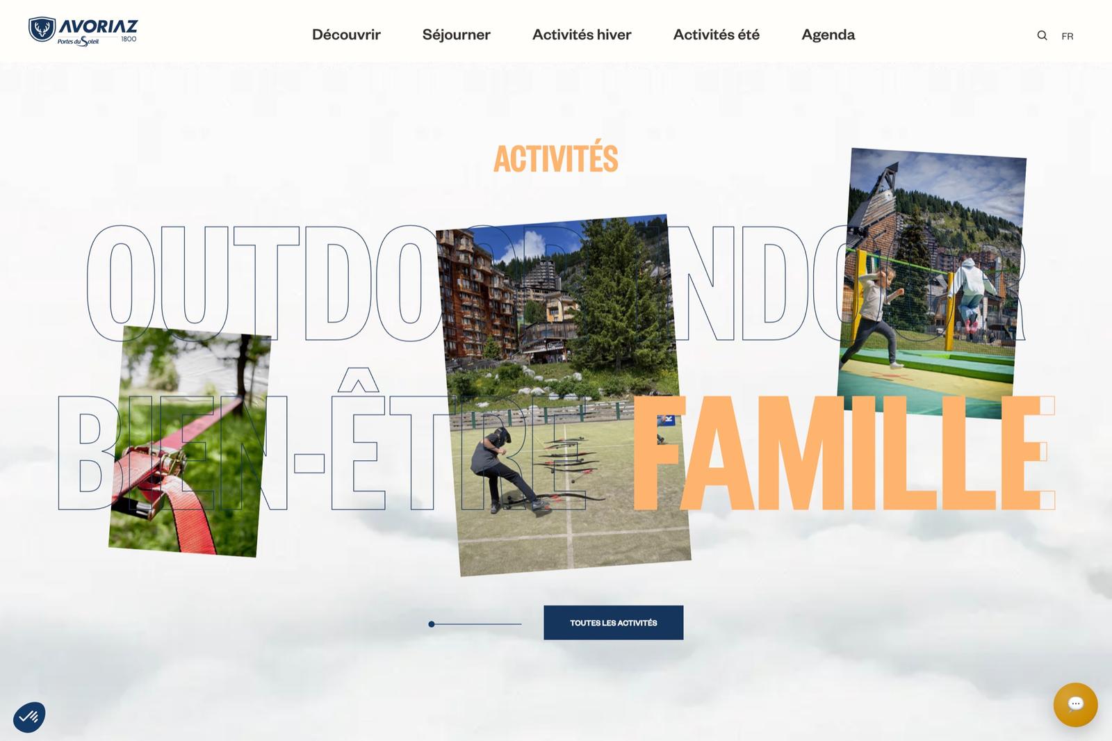 Activités · Outdoor, indoor, famille