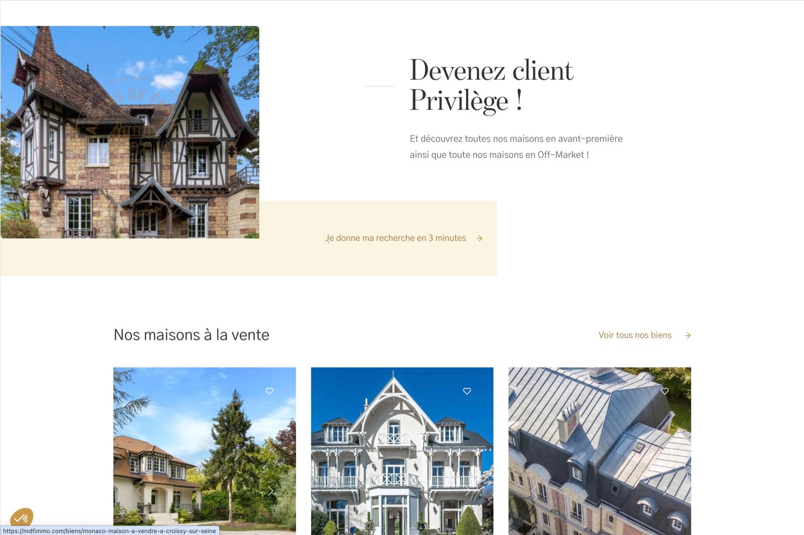 Maisons à la vente · Off-Market