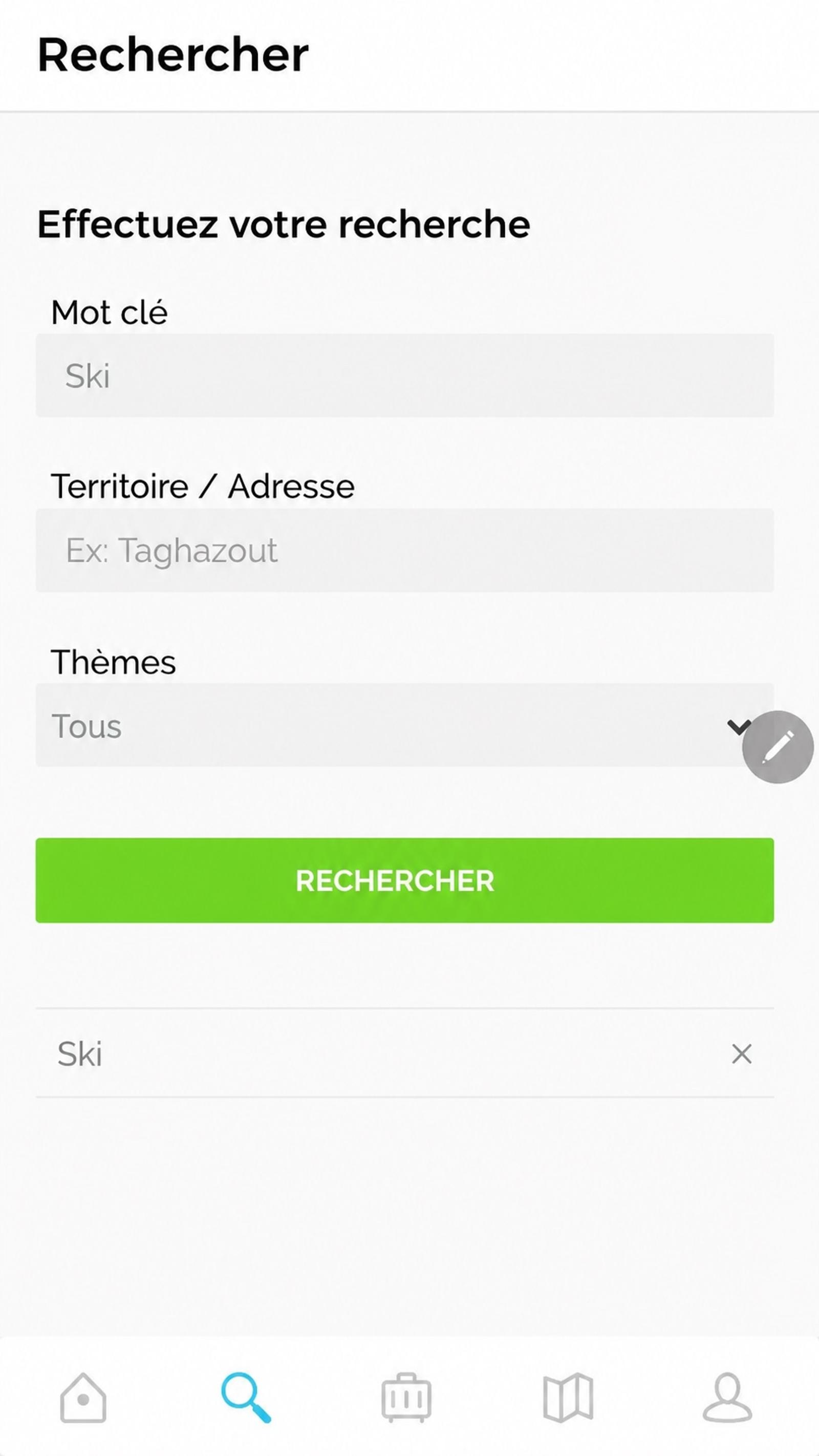 Recherche · Filtres avancés