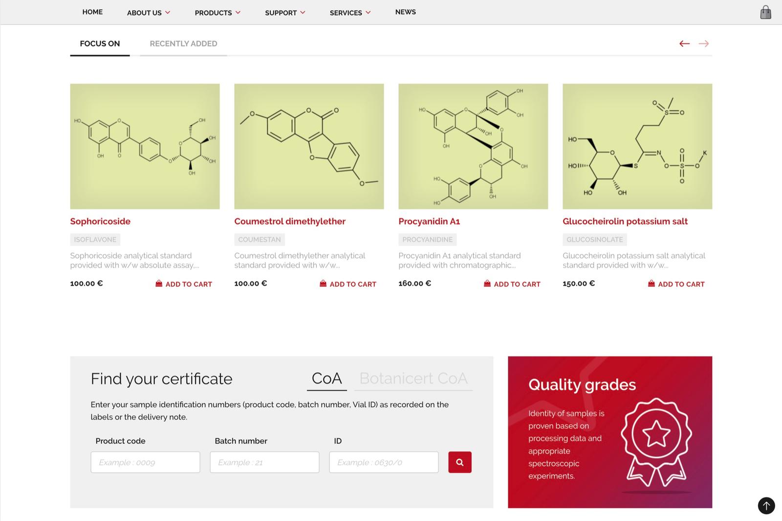 Catalogue · Substances phytochimiques