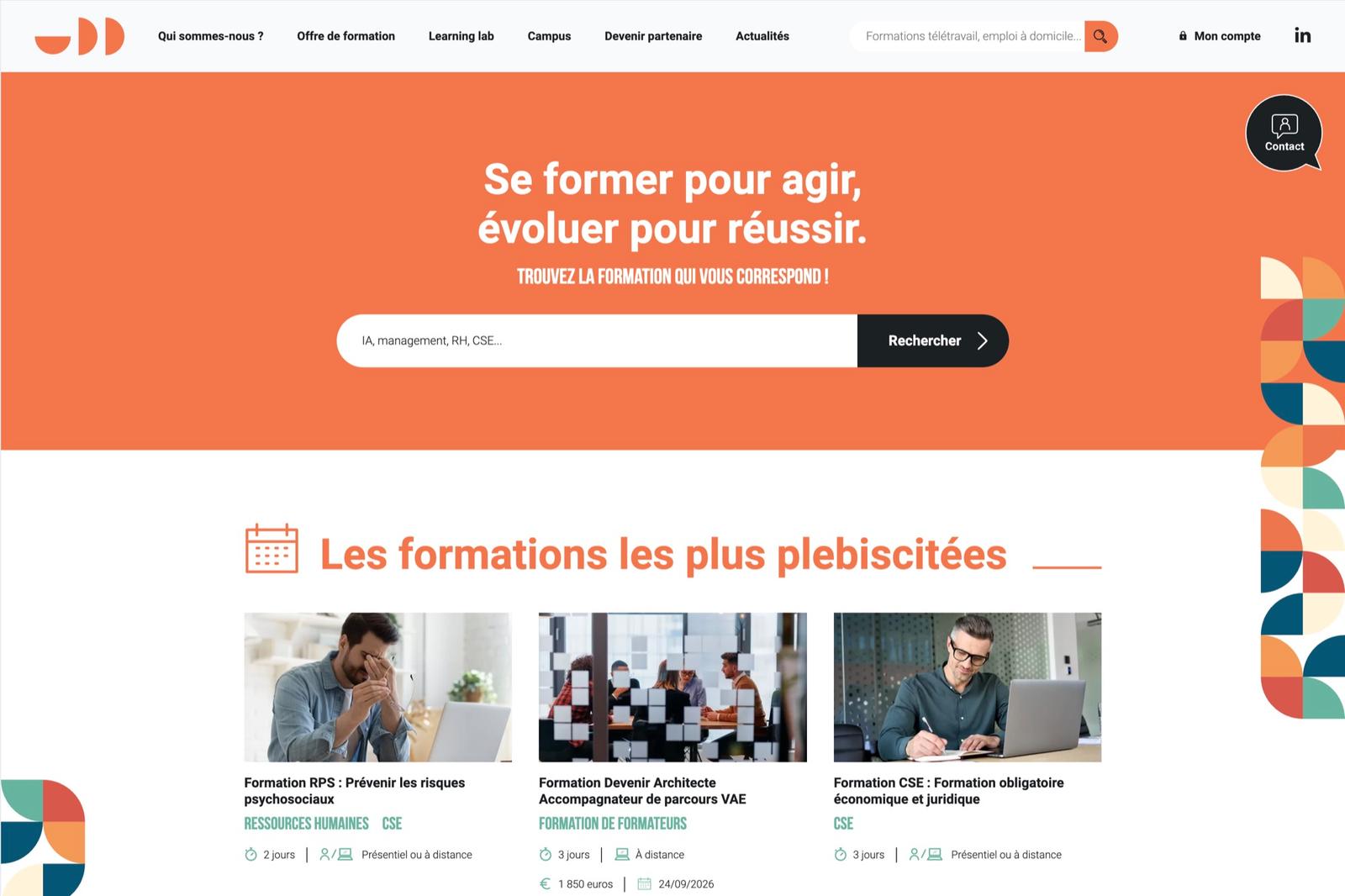 Page d'accueil · Se former pour agir