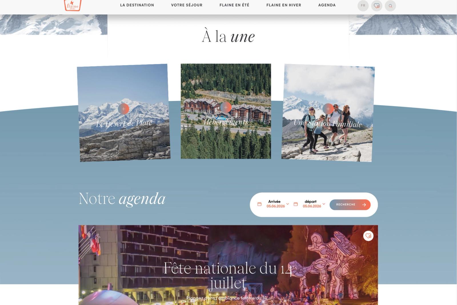À la une · agenda destination
