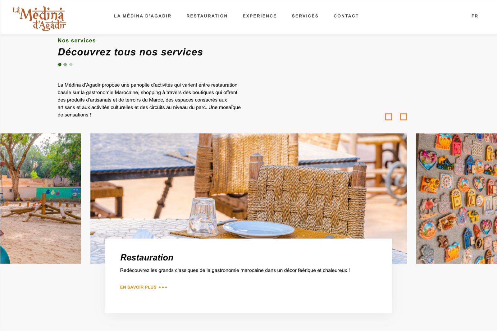Services · Restauration et artisanat