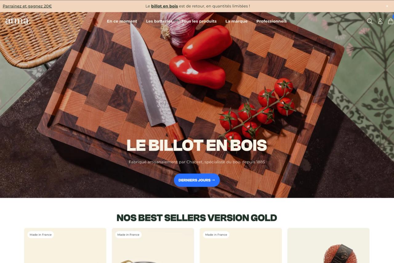 Billot en bois et best-sellers
