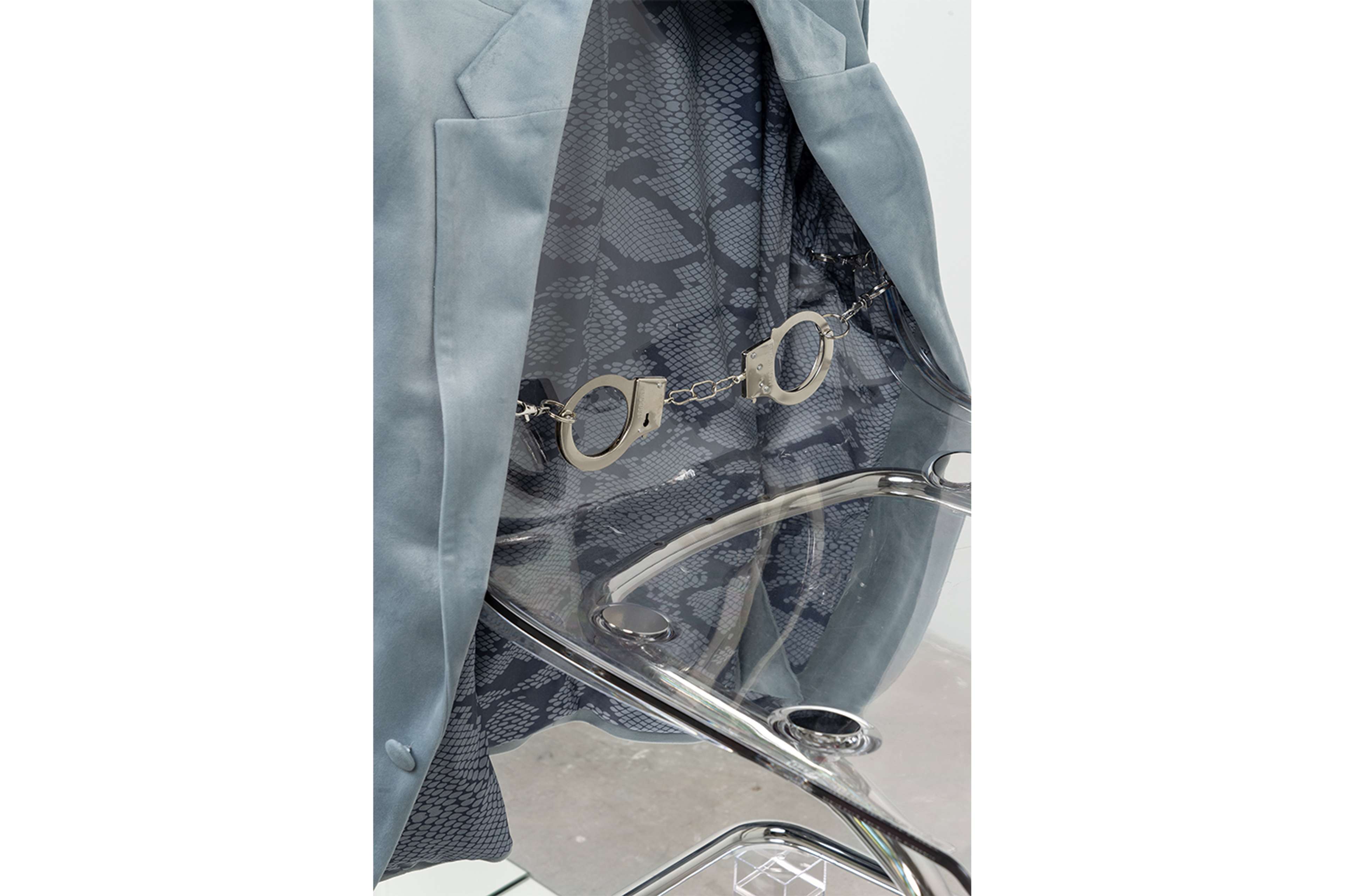 Kayode Ojo, You need to prove to me that I can count on you to be loyal, 2021, ASOS Moss London – Gray Velvet Suit Jacket, ASOS Moss London – Gray Velvet Suit Pants, Liberty Imports Heavy Duty Diecast Metal Stainless Steel Handcuffs with Keys Bulk Party Favors for Police Kids Role Play, Vorage Set of 20 Keyrings with Stainless Steel Key Rings, Carabiner Hooks with Key Fob 25mm (Silver), Ikea Tobias Chairs, Clear Amac Boxes, Mirrors 45 1/4 x 72 1/8 x 23 5/8 in, 115 x 183 x 60 cm