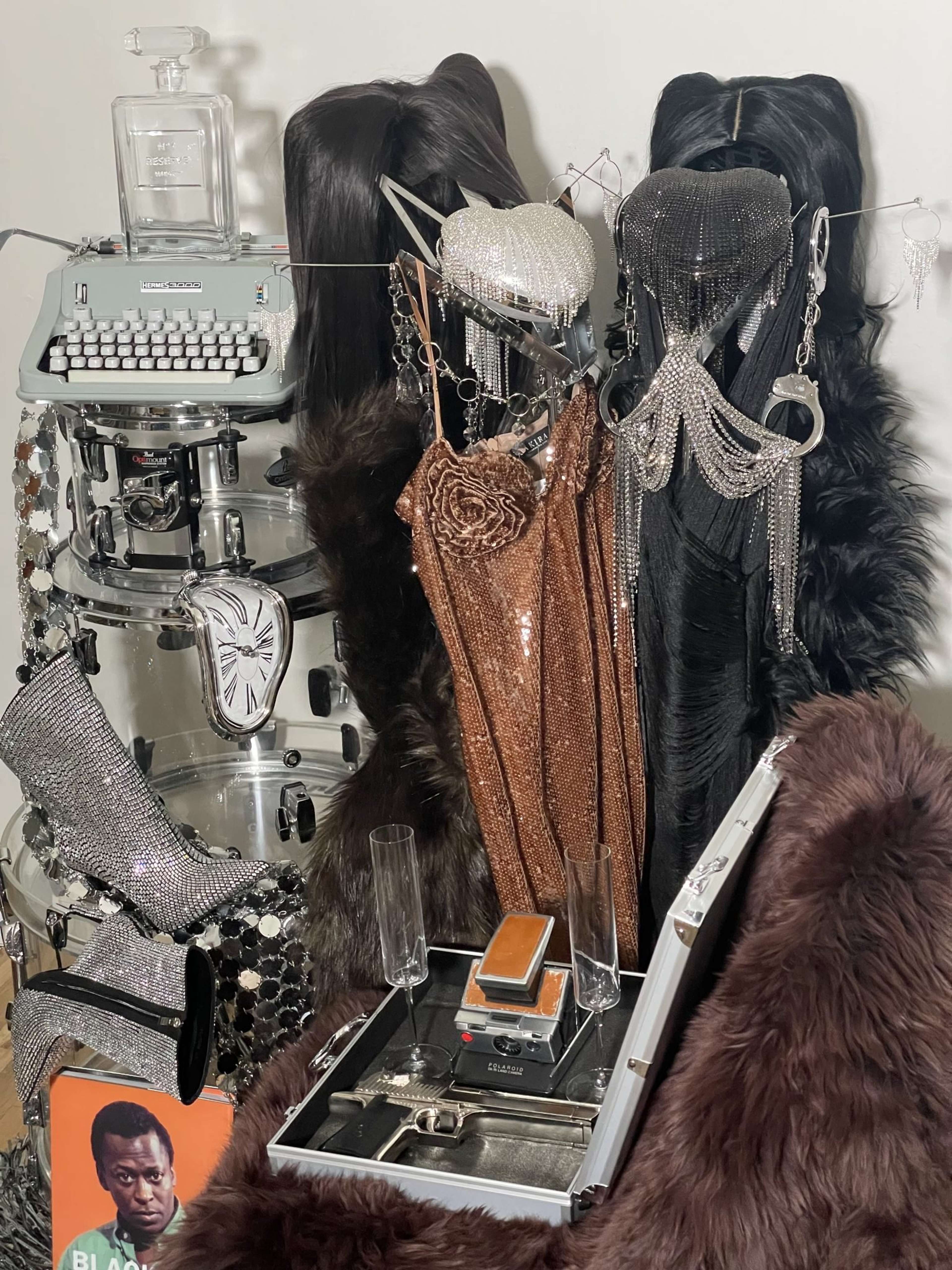 A photograph of Kayode Ojo’s studio, 2023. © Kayode Ojo. Courtesy of the artist and 52 Walker.