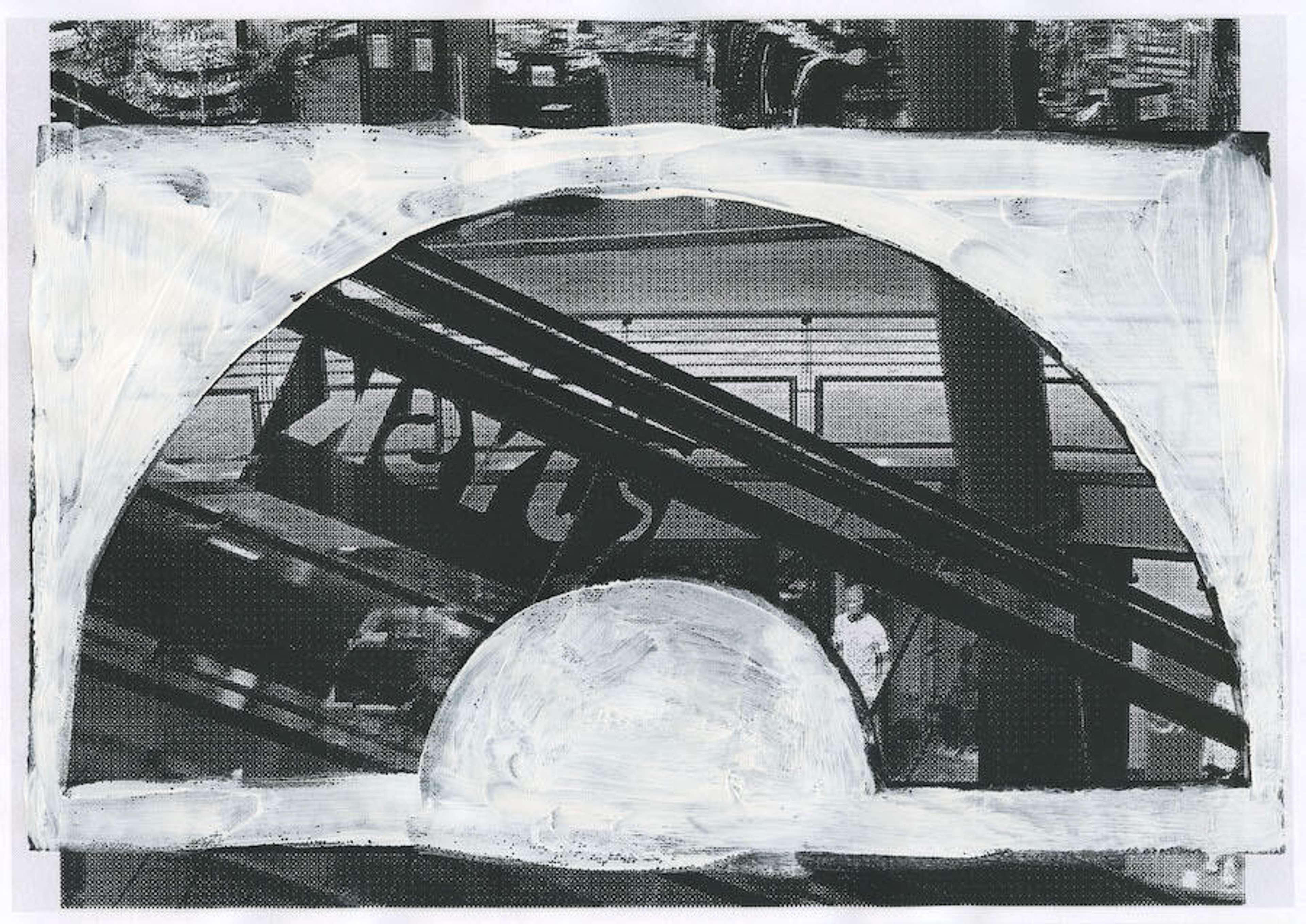 Hanna Stiegeler, "Study for ARCADEN", 2023, screenprint and acrylic on canvas