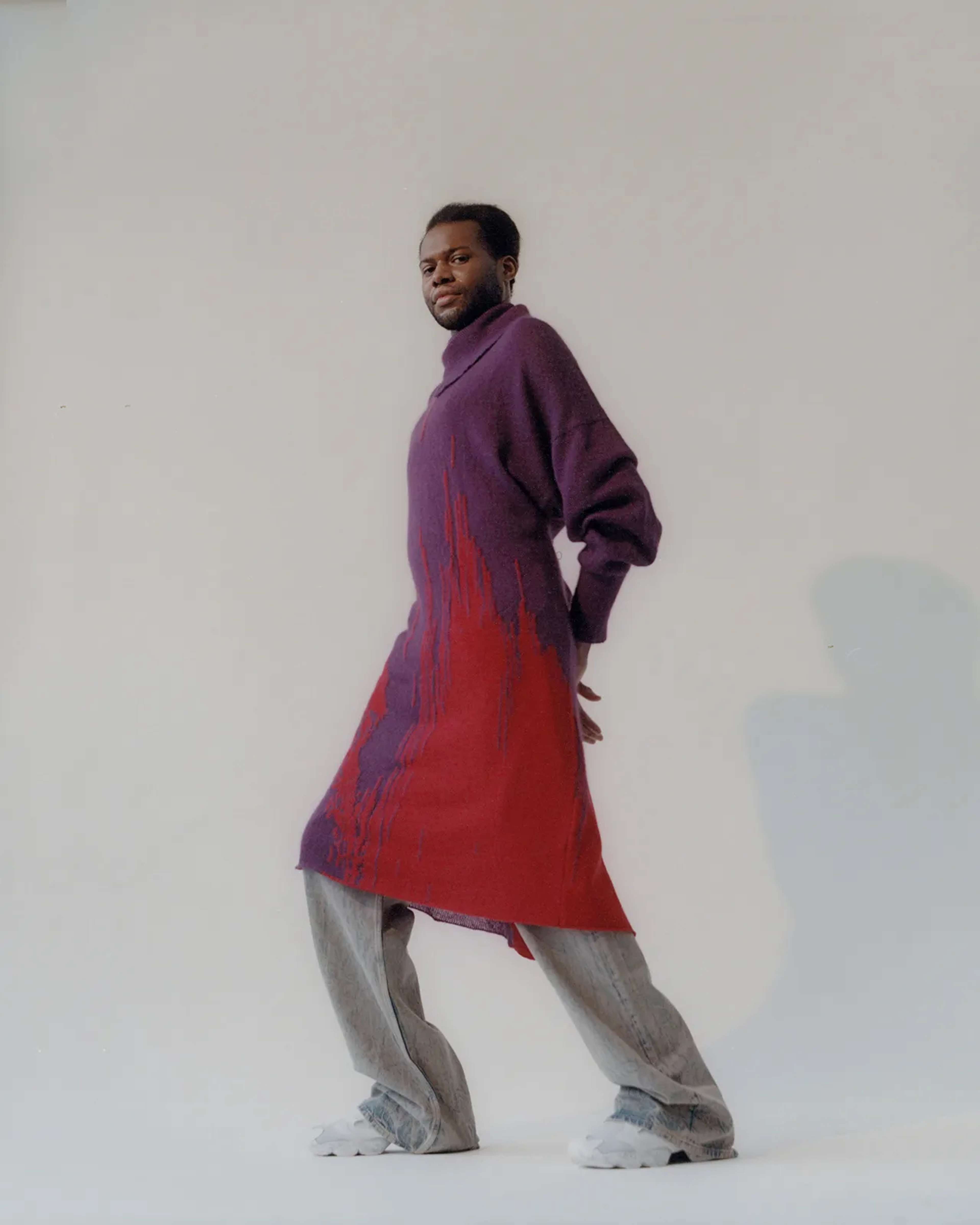 Dress LUCHEN, trousers CEREBRUM, shoes REEBOK.