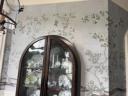 Chinoiserie wall mural on silver leaf ground · Memorial Villages