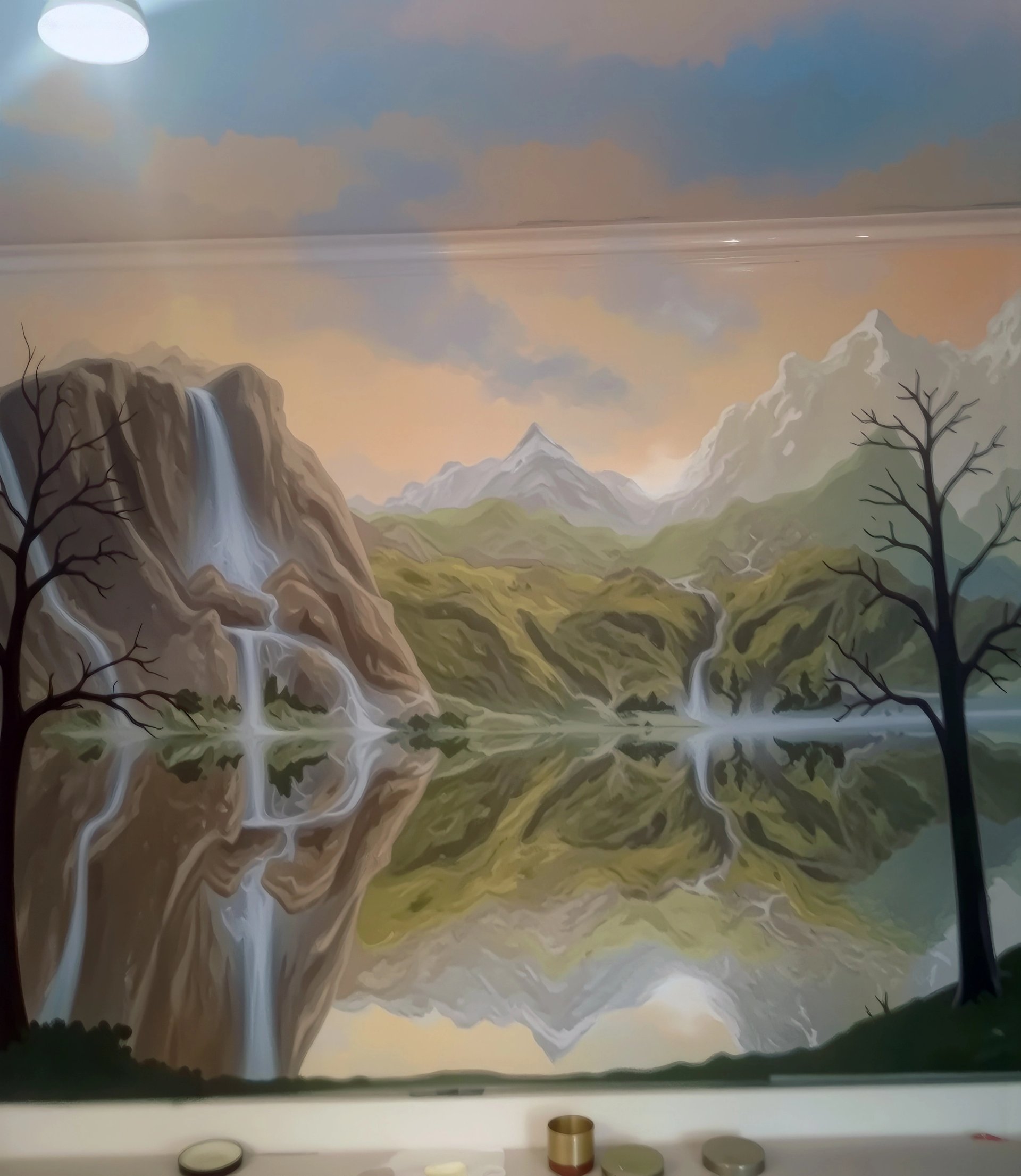 Layer by Layer, Beginning With Sky and Moving Forward, Adding Trees by Misha Creations