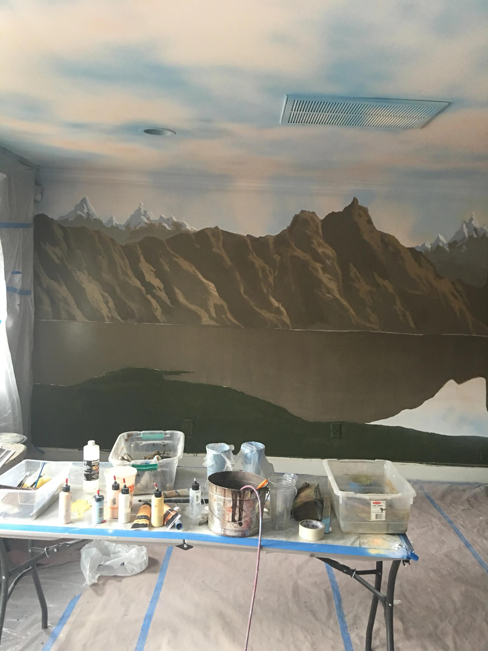 Beginnings, Early America Themescape mural, 2nd building