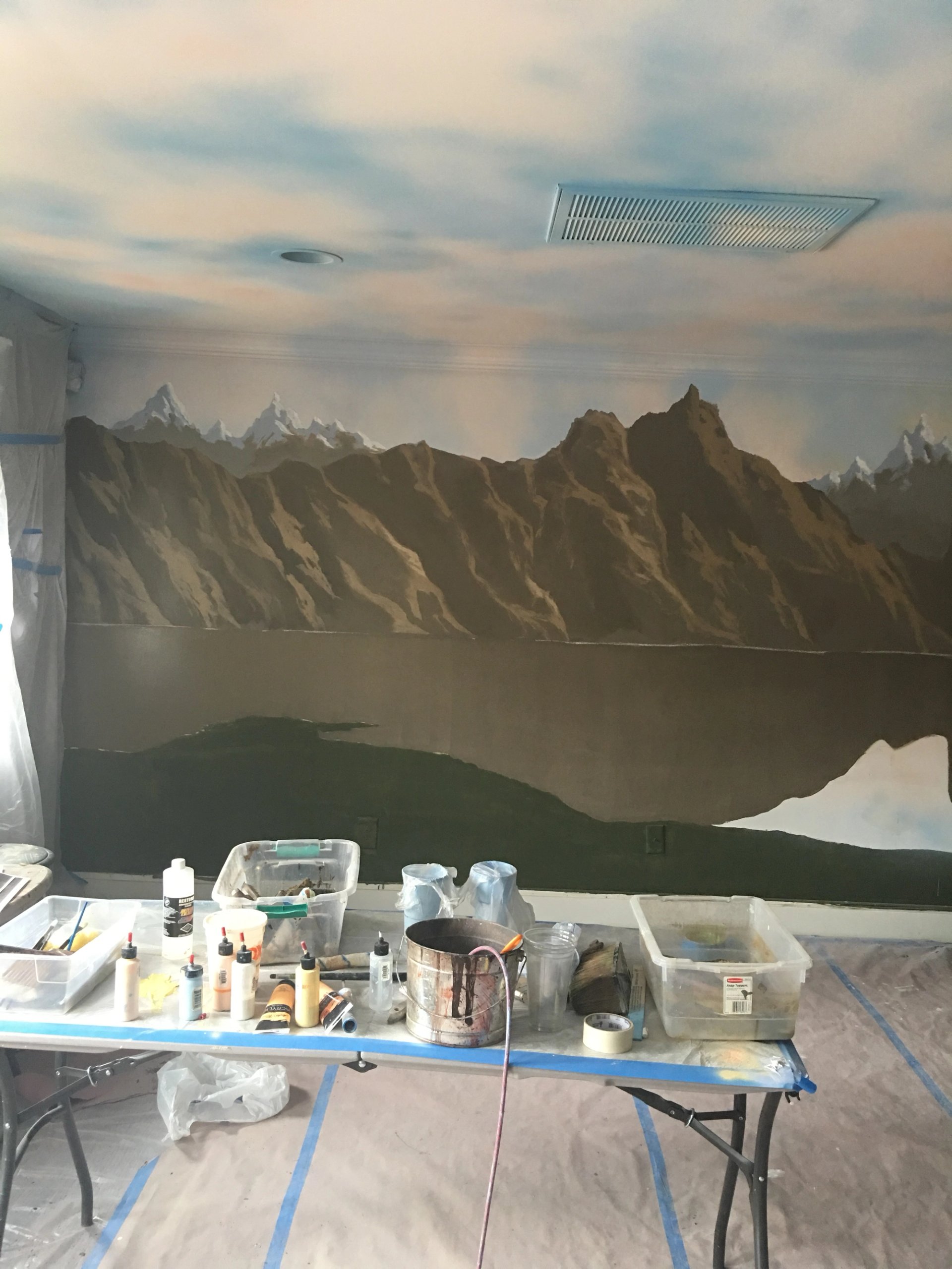 Beginnings, Early America Themescape mural, 2nd building
