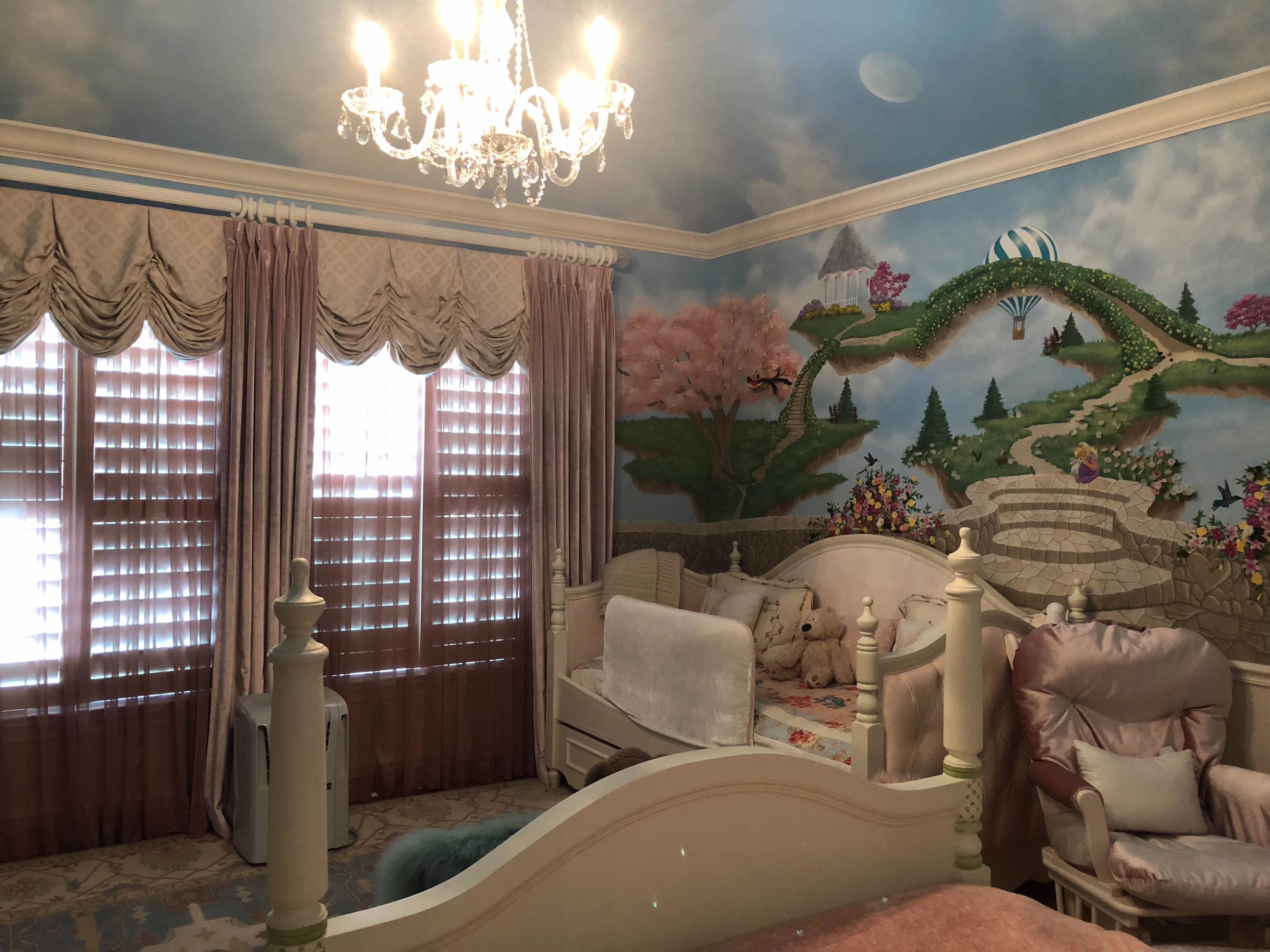 Enchanted princess room · mixed media botanicals and mounted objects