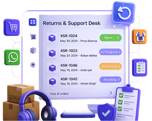 Returns & Support Desk illustration