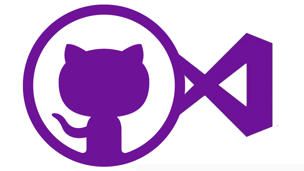 Logo of Github and Visual studio code bind together