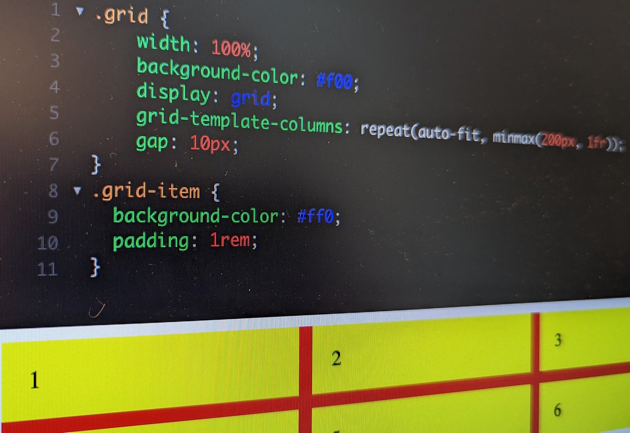 style-sheet code of a grid layout