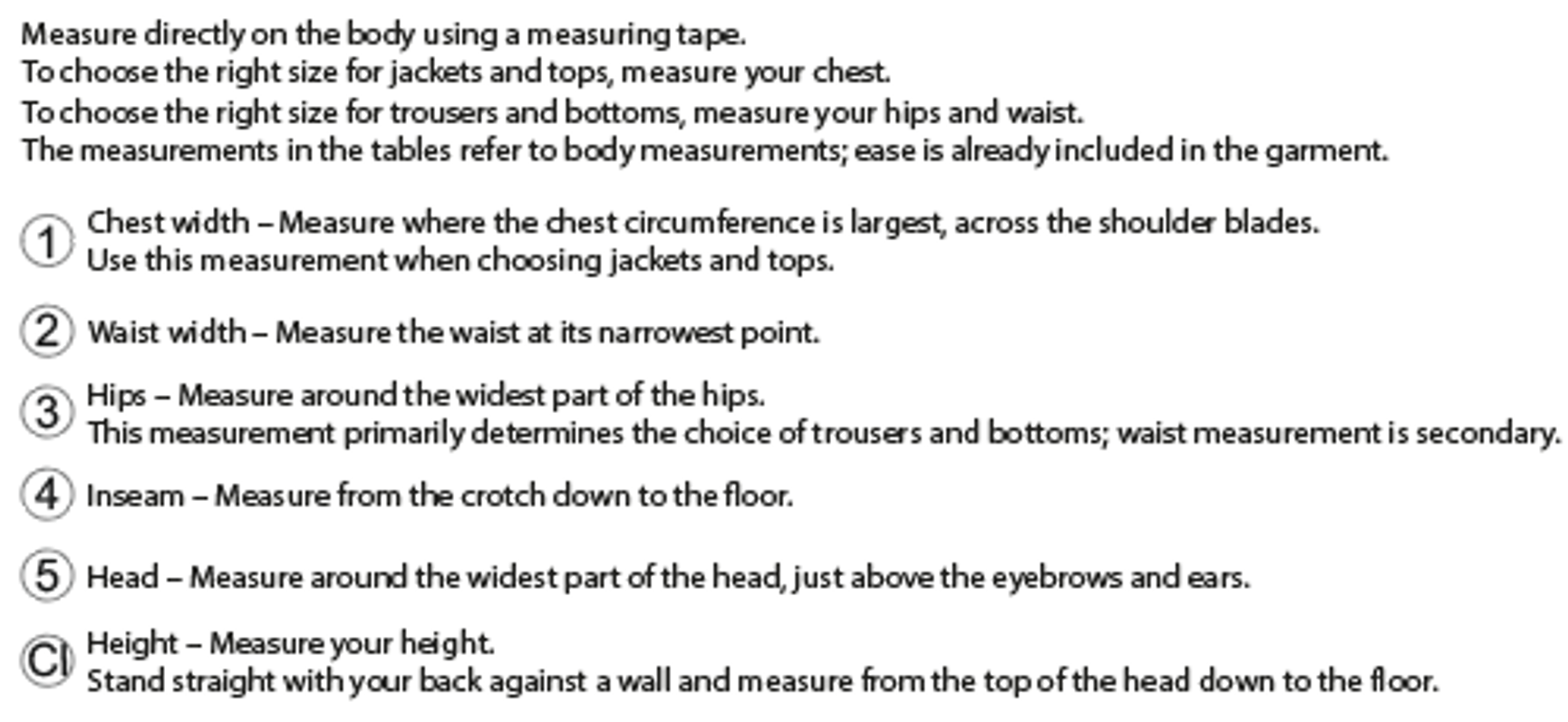Junior size guide - How to measure