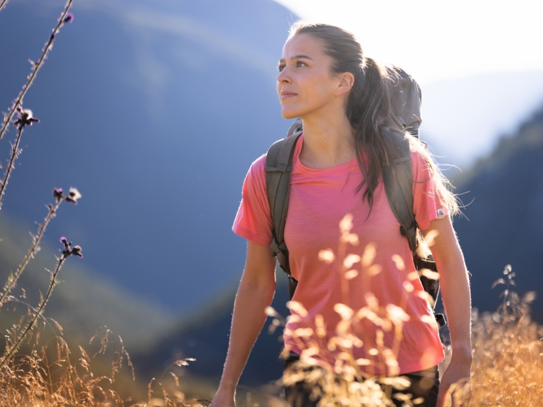 Aclima LightWool 140 classic Tee t-skjorte i 100 % merinoull rosa dame