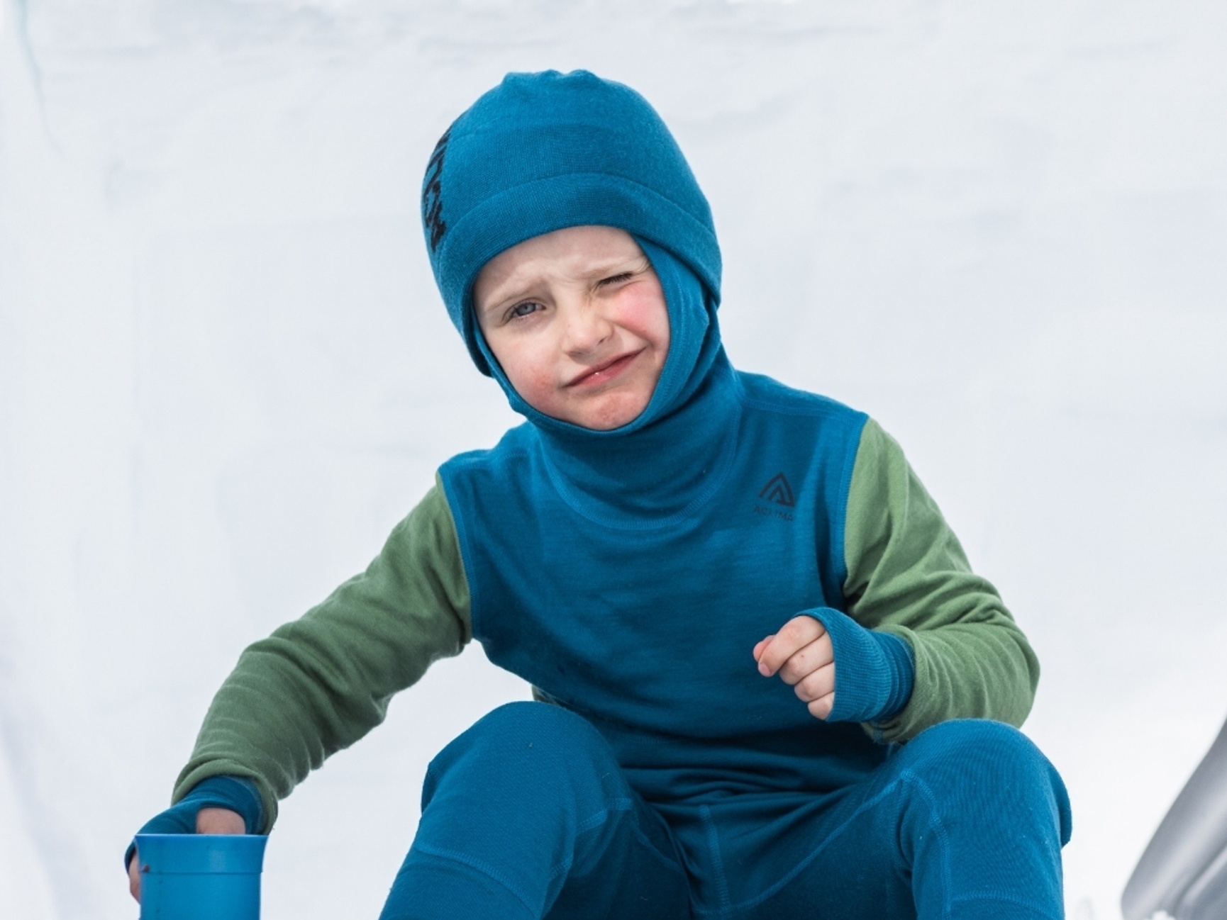 Aclima WarmWool ulltrøye barn grønn blå