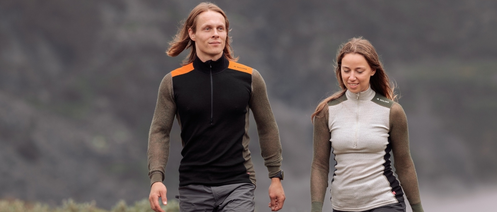 Aclima WoolNet Hybrid ullnetting svart grønt dame og herre