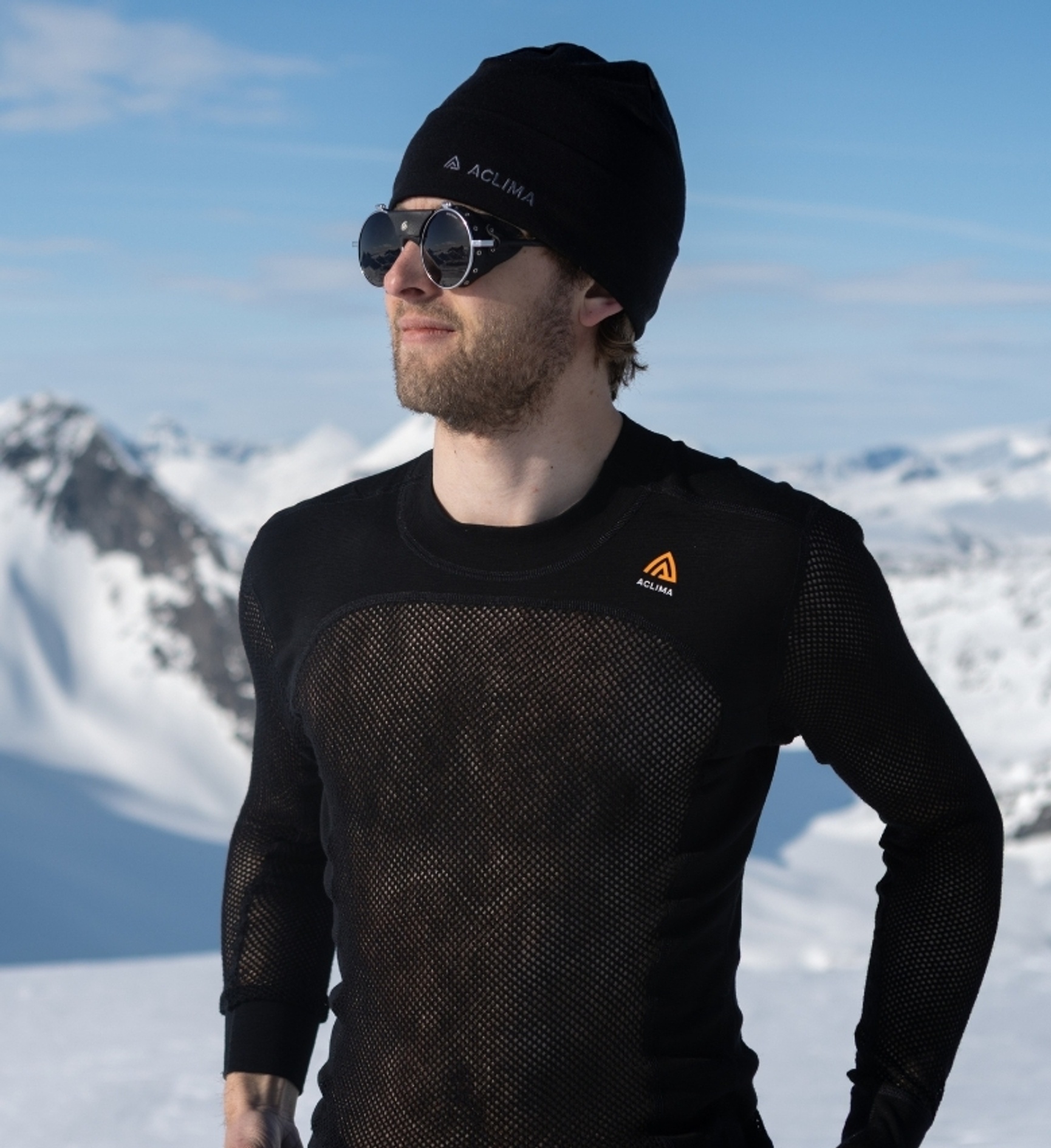 Aclima Wollnetz Oberteil schwarz Herren