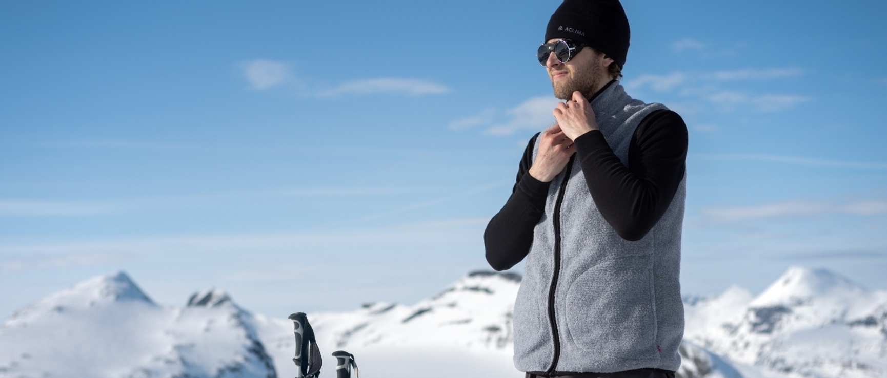 Aclima reborn recycled wool vest grey men's