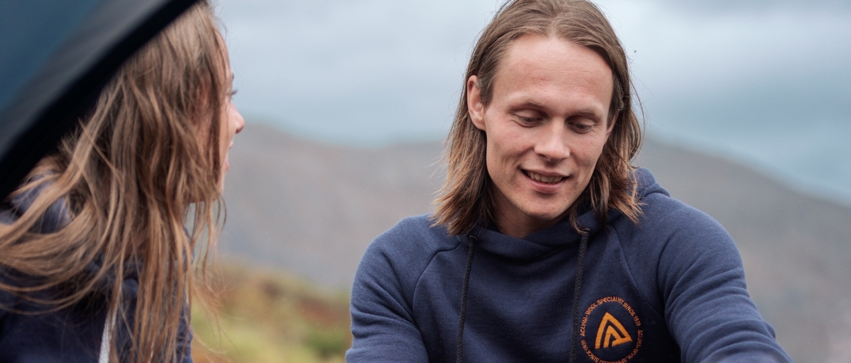 Aclima FleeceWool hooded sweater in merino wool men's blue