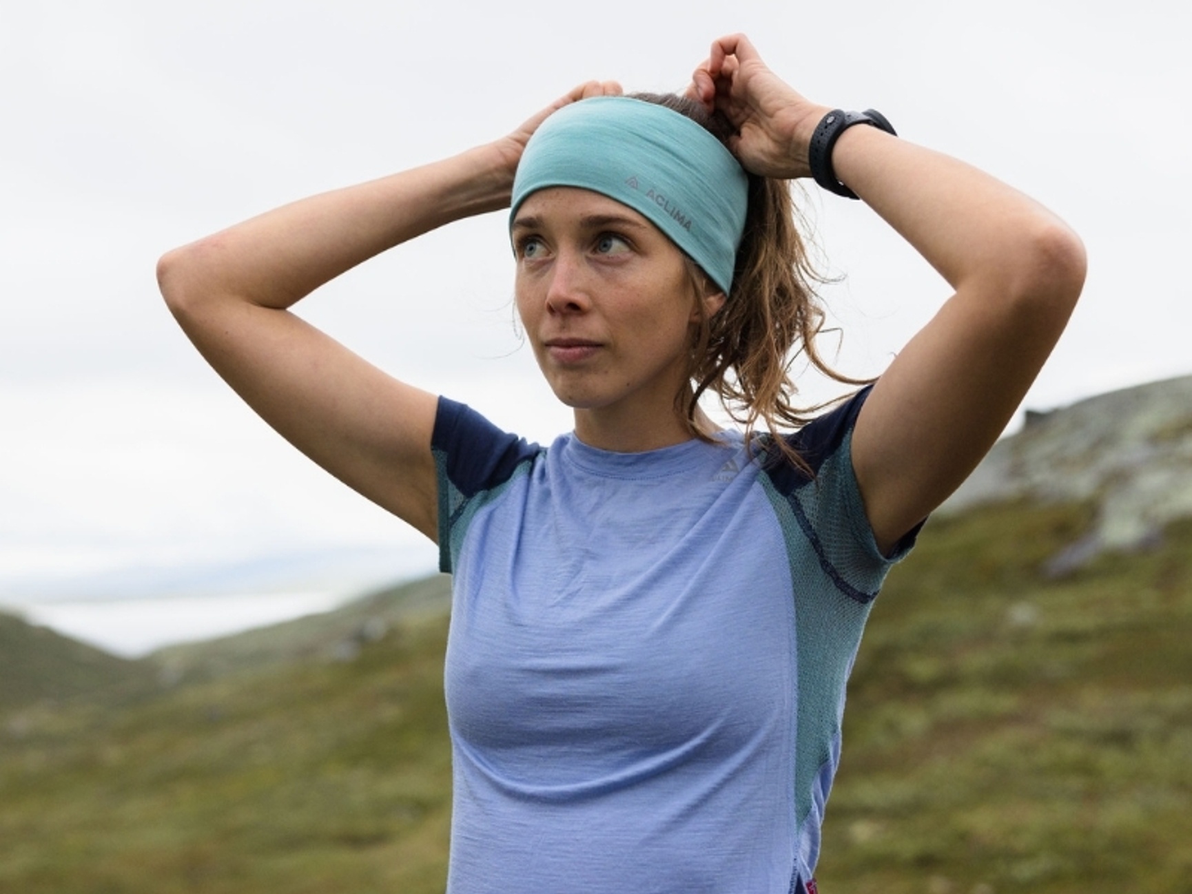 Aclima LightWool sport t-shirt merino wool blue women's