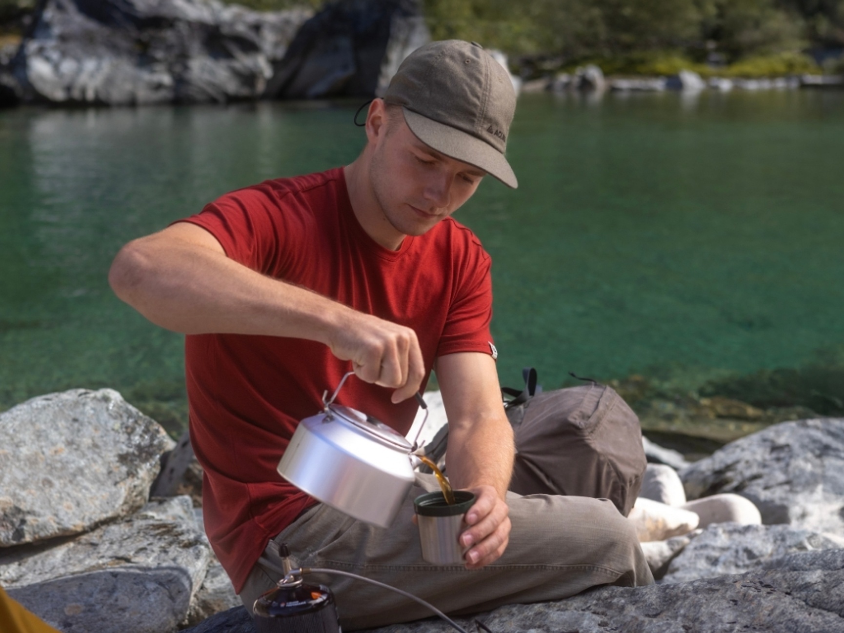 Aclima LightWool 140 classic Tee t-skjorte i 100 % merinoull rød herre