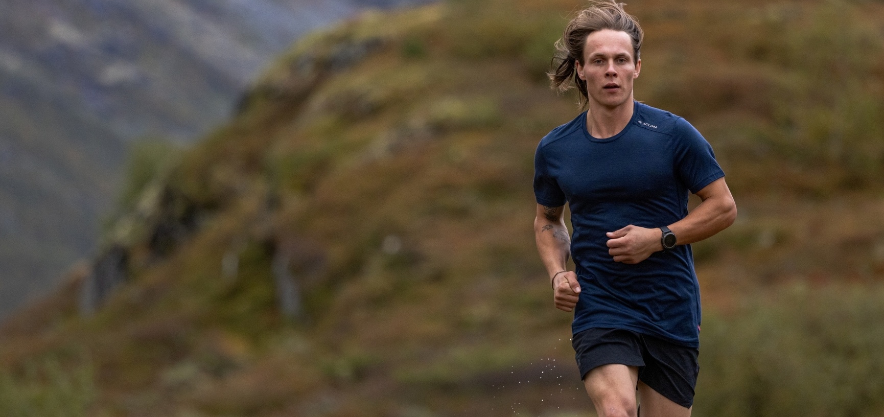 Aclima LightWool t-shirt trail tee i 100% merinoull herr blå