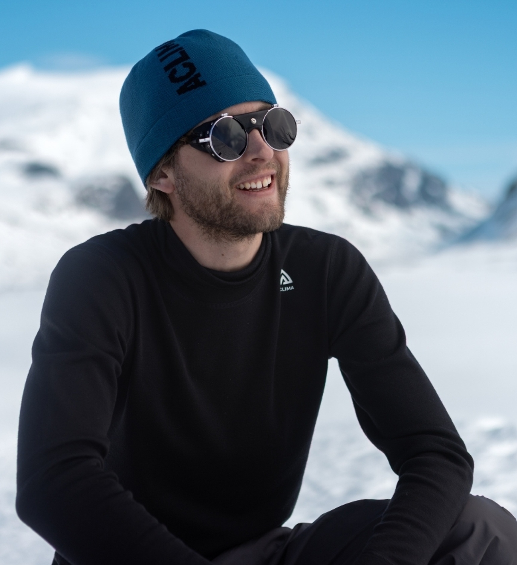 Herren-Langarmunterhemd Pullover schwarz Merinowolle