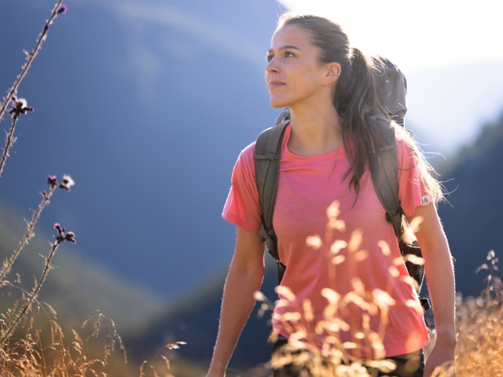 Aclima LightWool 140 classic Tee t-skjorte i 100 % merinoull rosa dame