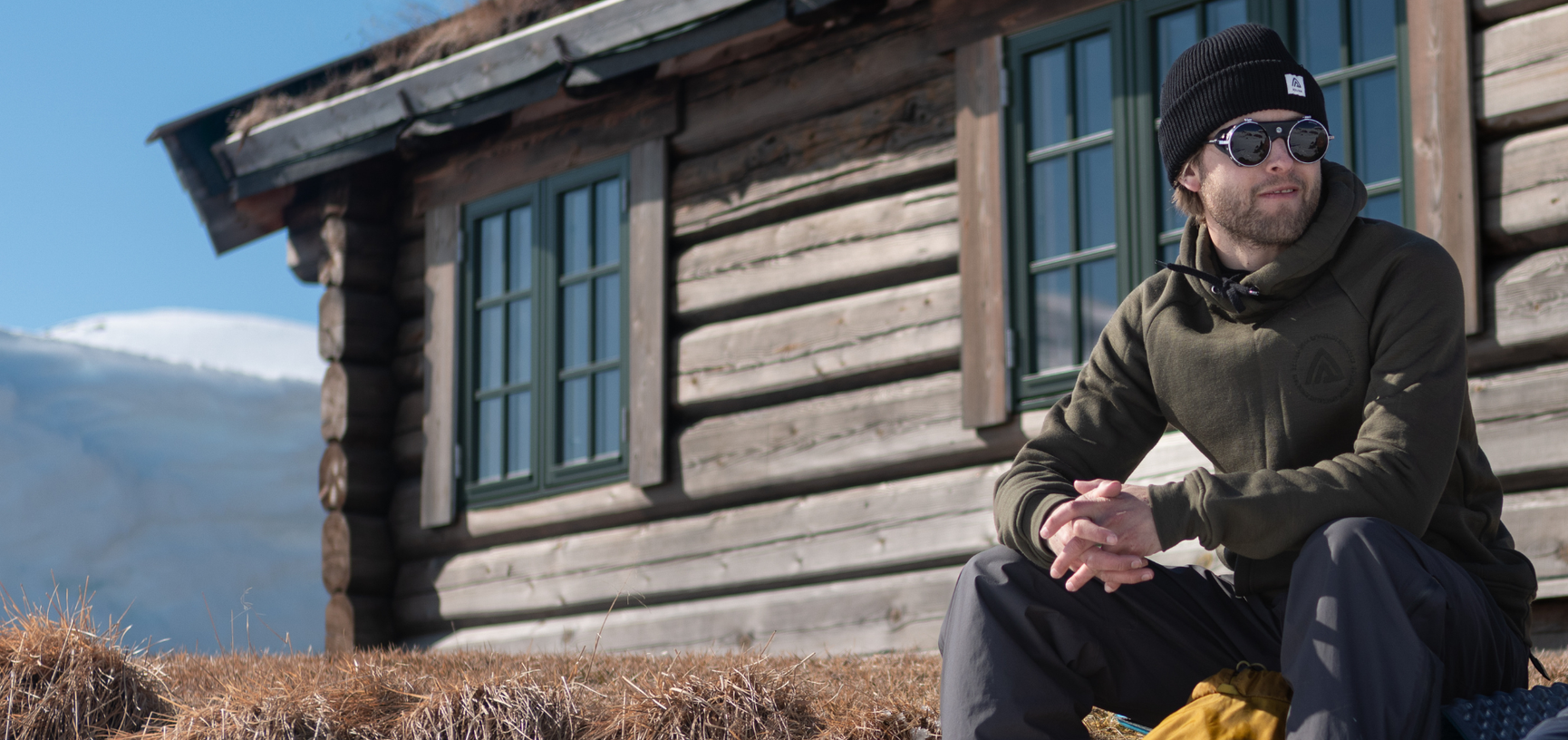 Aclima FleeceWool grüner Kapuzenpullover für Herren aus Merinowolle