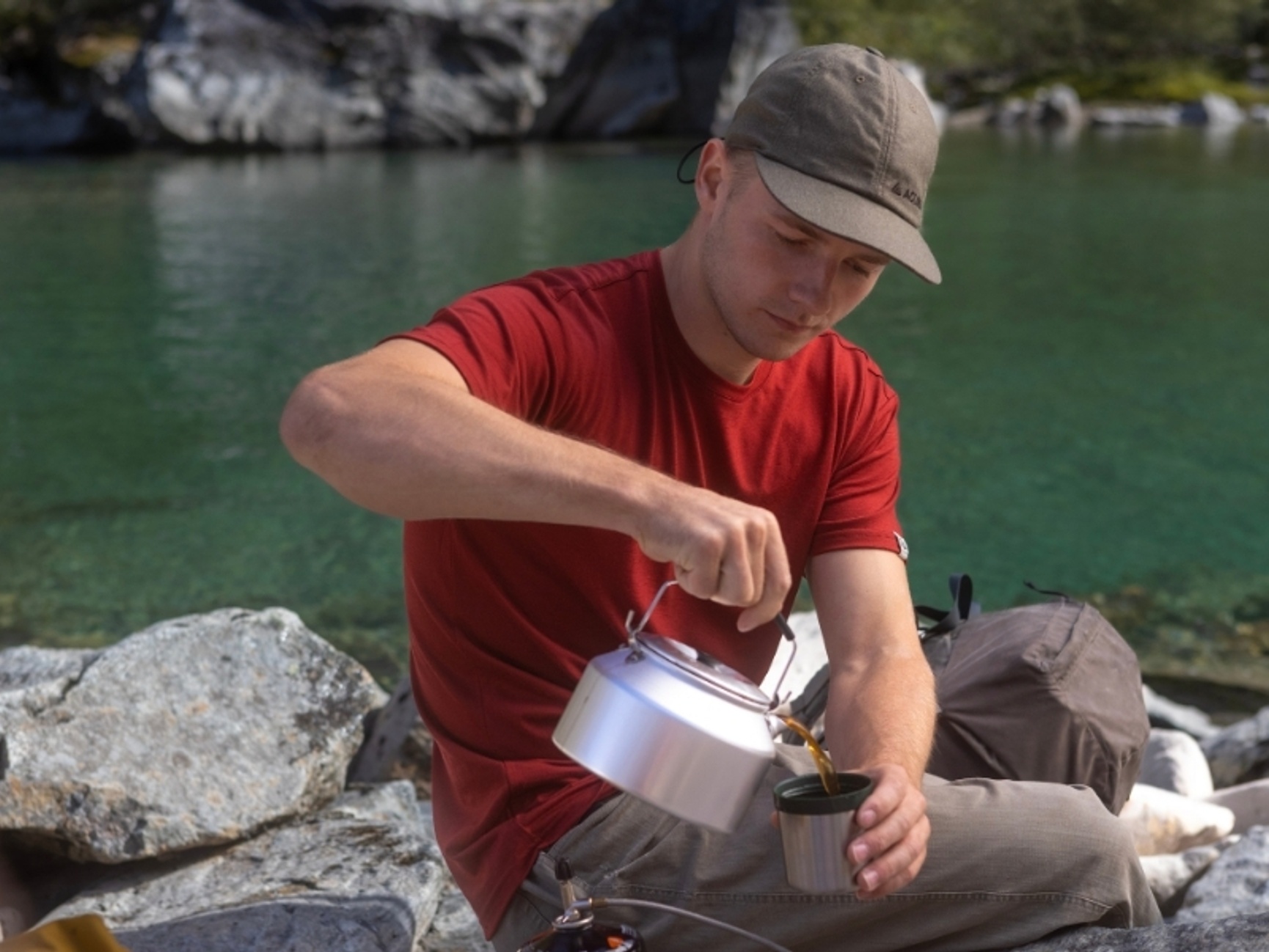 Aclima LightWool 140 classic Tee t-skjorte i 100 % merinoull rød herre