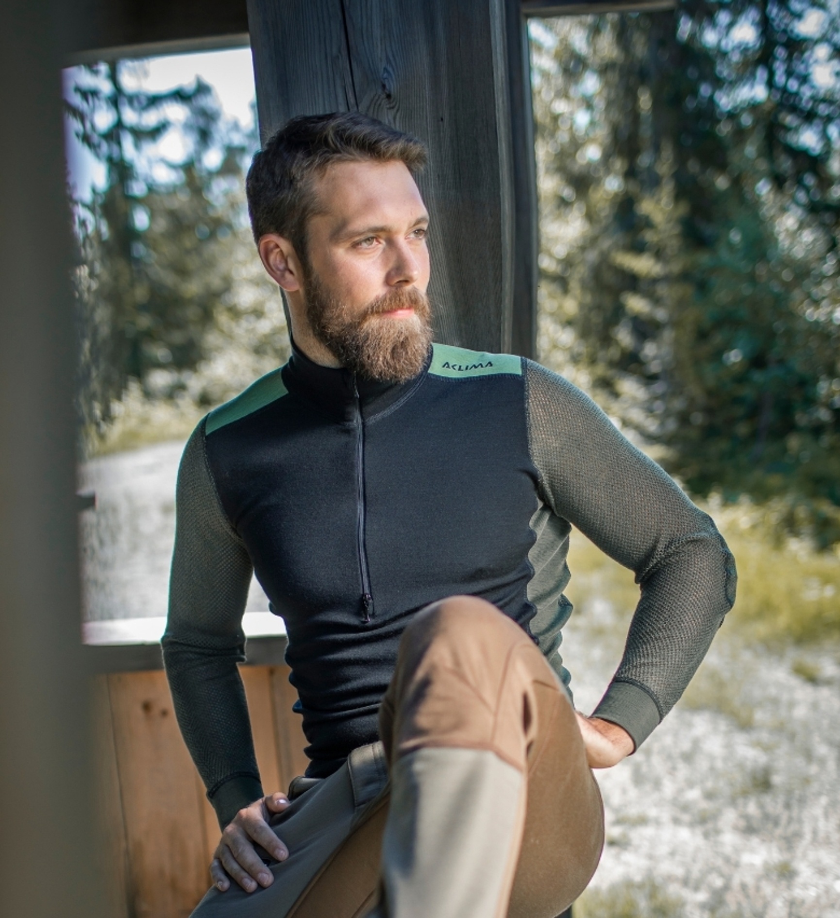 Aclima outlet WoolNet Hybrid svart grønn Herre