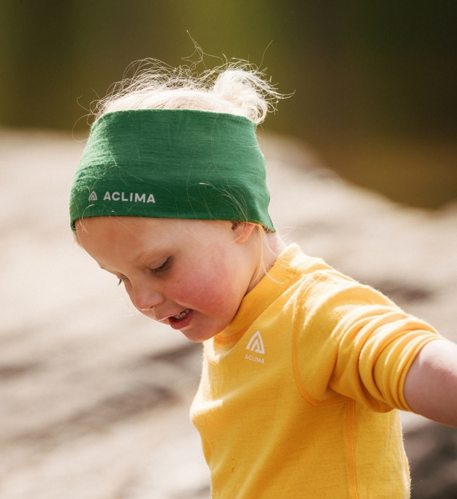Aclima pannebånd ull barn grønn