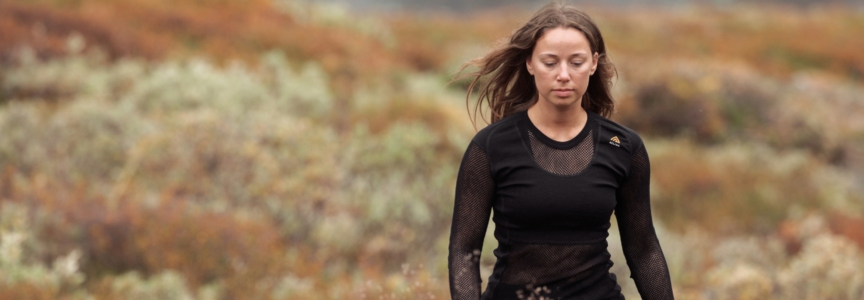 Aclima WoolNet Original crewneck ullnett svart dame