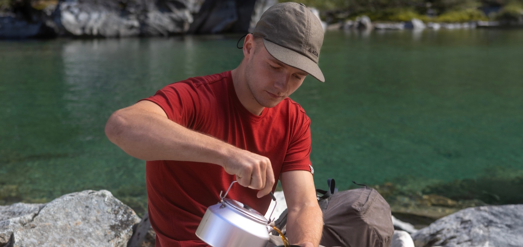 Aclima LightWool classic tee 100 % merinoull rød herre