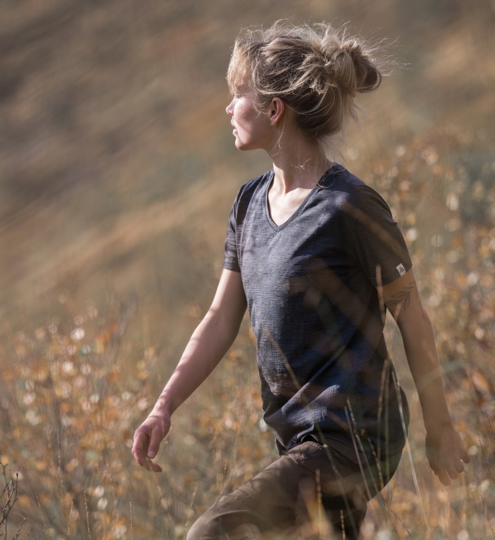 LightWool 180 Woll-T-Shirt für Damen in Grau aus 100% Merinowolle