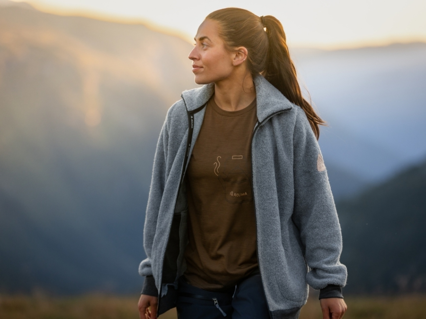 Aclima Reborn recycled wool jacket grey women