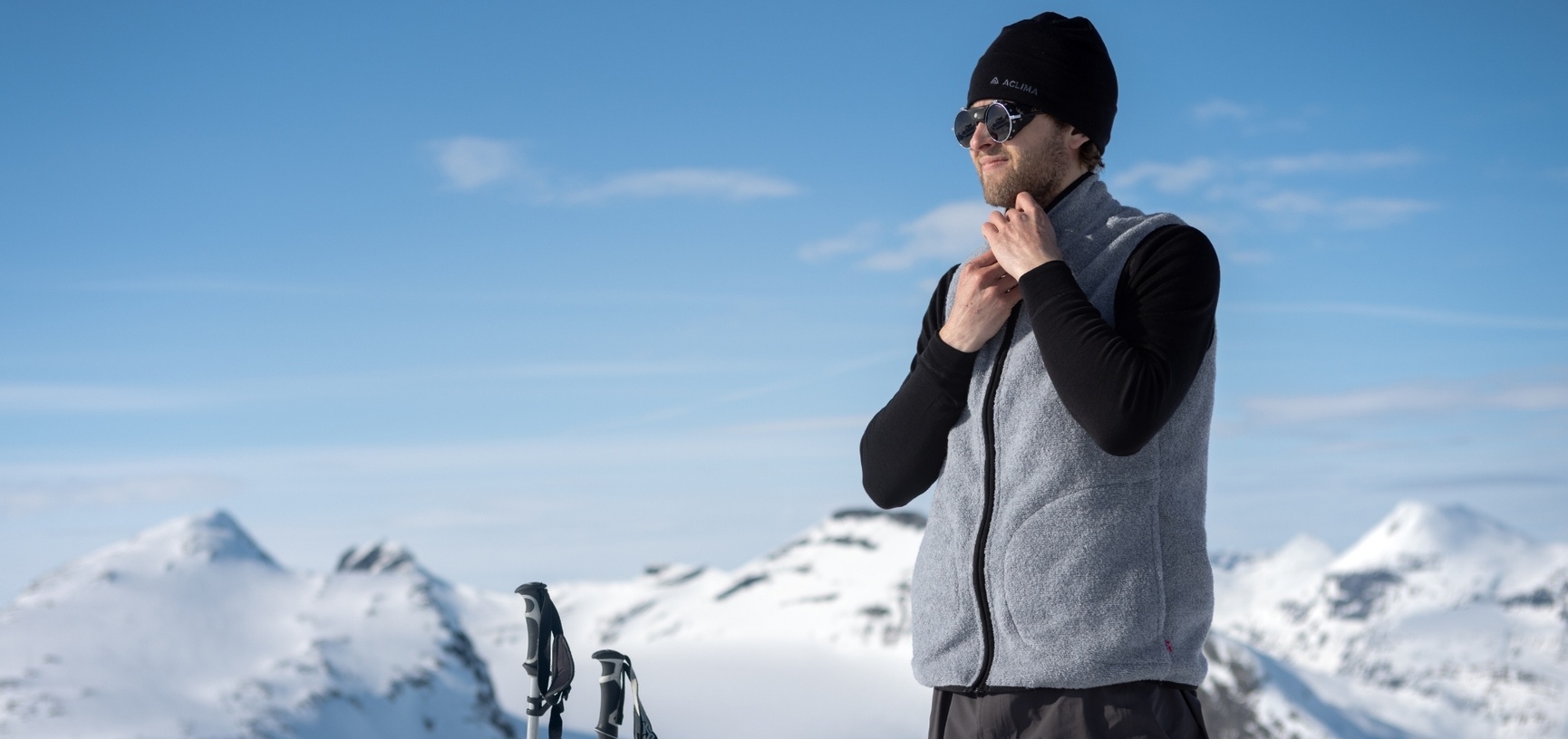 Aclima reborn kolleksjon Terry vest grå herre