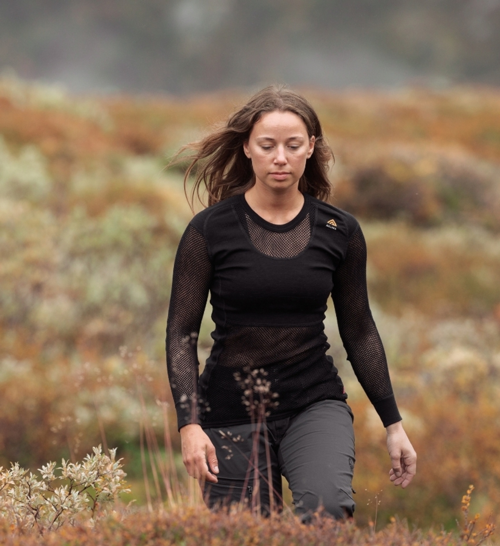 Aclima WoolNet Original crewneck ullnett svart dame